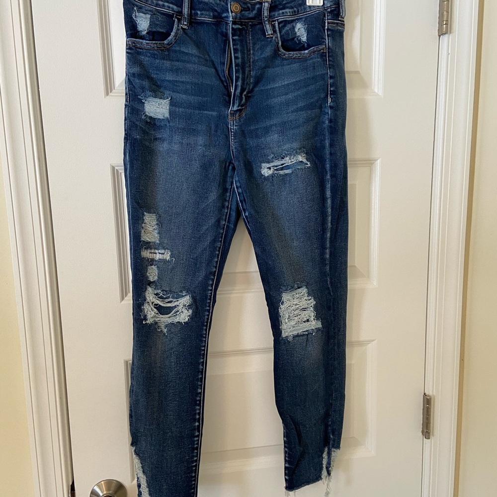 american eagle super high rise legging shortjeans